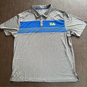 Colosseum Gray Polo with Blue & Gold Stripe - UCLA Script